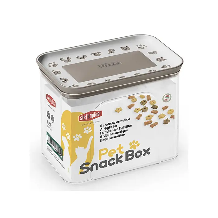 STEFANPLAST DİKDÖRTGEN SNACKBOX ATIŞTIRMALIK KUTUSU 1,2 LİTRE GRİ BEYAZ