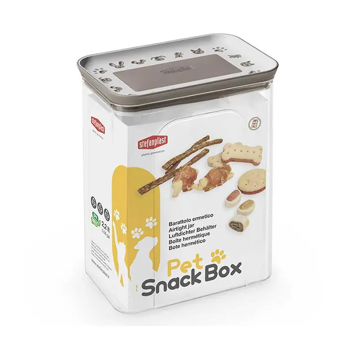 STEFANPLAST DİKDÖRTGEN SNACKBOX ATIŞTIRMALIK KUTUSU 2,2 LİTRE GRİ BEYAZ