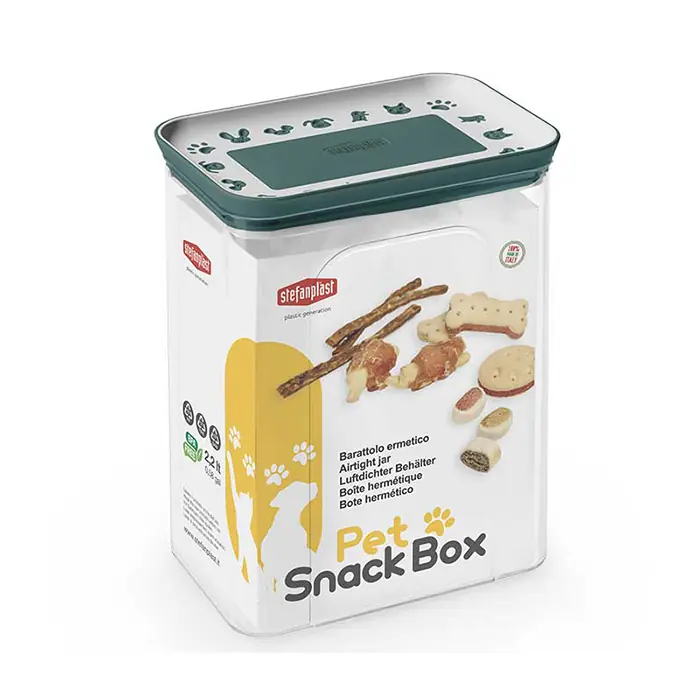 STEFANPLAST DİKDÖRTGEN SNACKBOX ATIŞTIRMALIK KUTUSU 2,2 LİTRE YEŞİL BEYAZ
