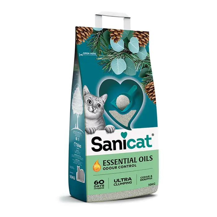 SANİCAT ESSENTİAL OİLS SEDİR VE OKALİPTUS KOKULU KEDİ KUMU 10 KG