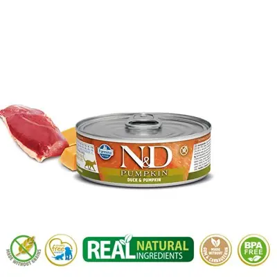 N&D BALKABAK ÖRDEK TAHILSIZ YETİŞKİN KEDİ KONSERVESİ 70G