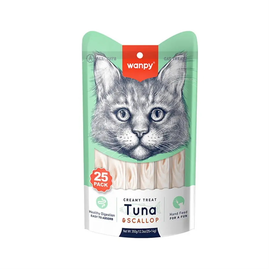 WANPY TON BALIKLI VE DENİZ TARAKLI KREMA KEDİ ÖDÜLÜ 25X14GR