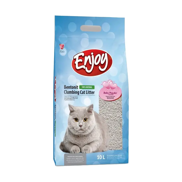 ENJOY PUDRA KOKULU TOPAKLANAN BENTONİT KEDİ KUMU 10 LT