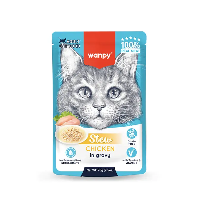 WANPY STEW SOS İÇİNDE TAVUKLU YETİŞKİN KEDİ KONSERVESİ 70GR