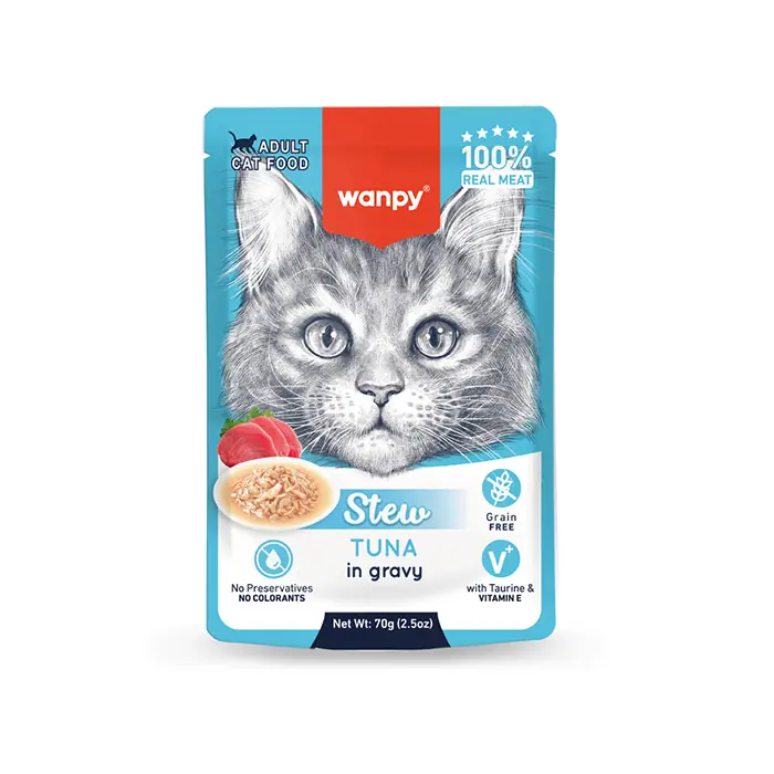 WANPY STEW SOS İÇİNDE TON BALIKLI YETİŞKİN KEDİ KONSERVESİ 70GR