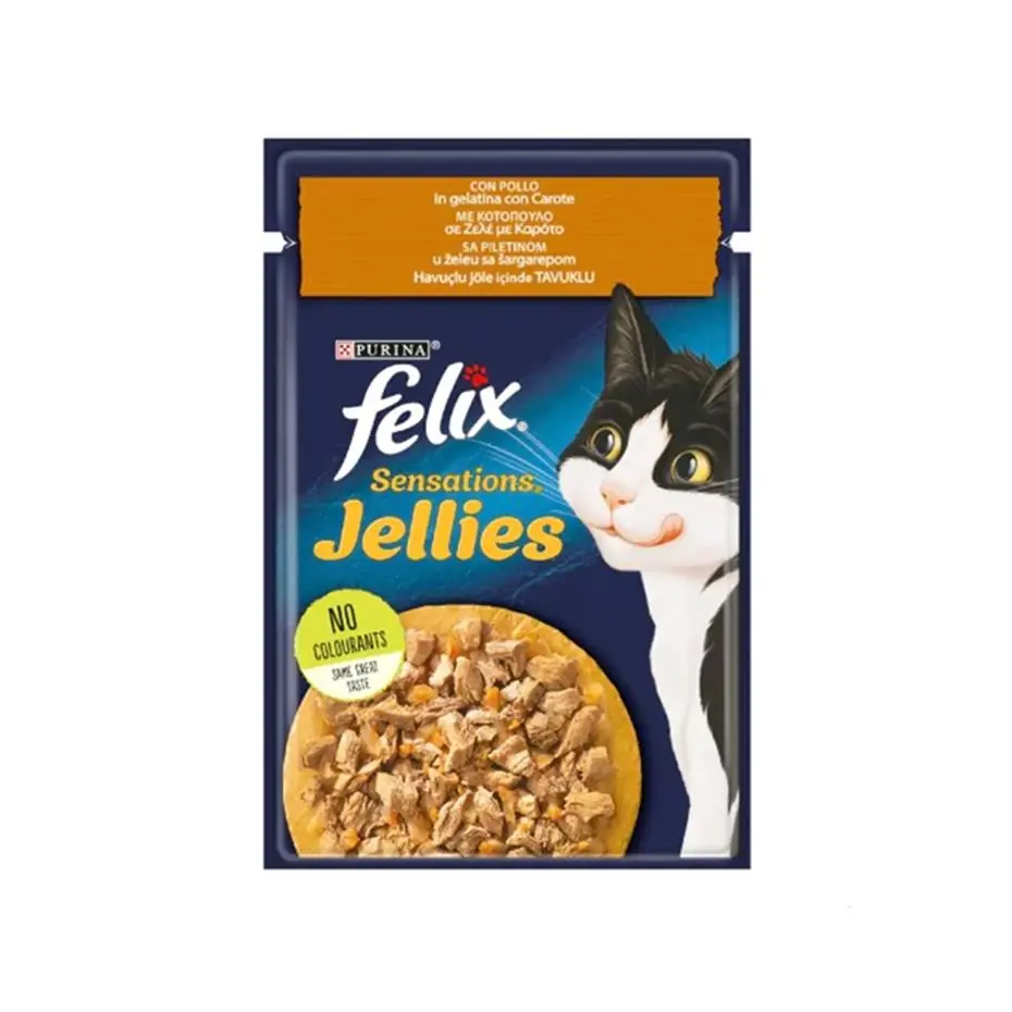 FELİX SENSATİON TAVUK VE HAVUÇLU KEDİ YAŞ MAMA 85 GR