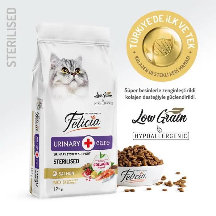FELİCİA AZ TAHILLI STERİLİSED SOMONLU HYPOALLERGENİC KEDİ MAMASI 12 KG
