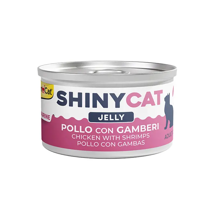 GİMCAT NEW SHİNYCAT JELLY TAVUKLU-KARİDESLİ KEDİ KONSERVESİ 70GR