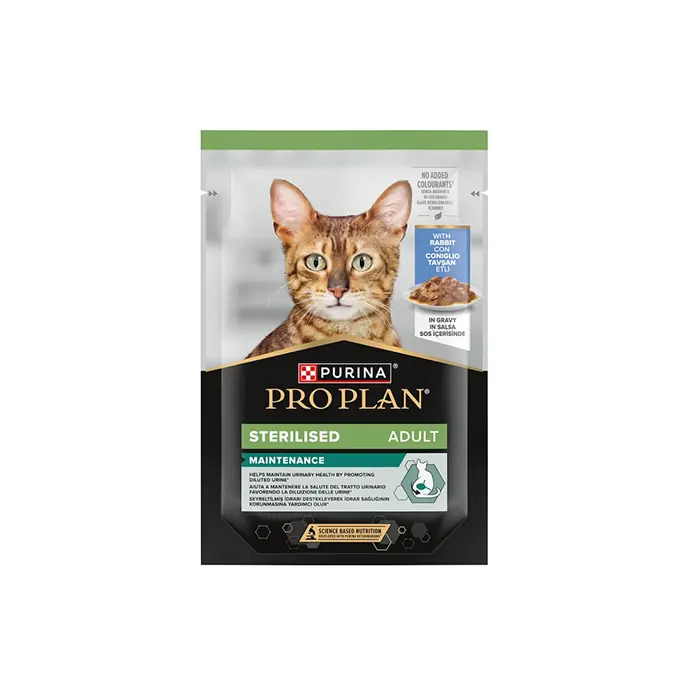 PRO PLAN TAVŞAN ETLİ STERİL POUCH KISIR KEDİ KONSERVESİ 85 GR