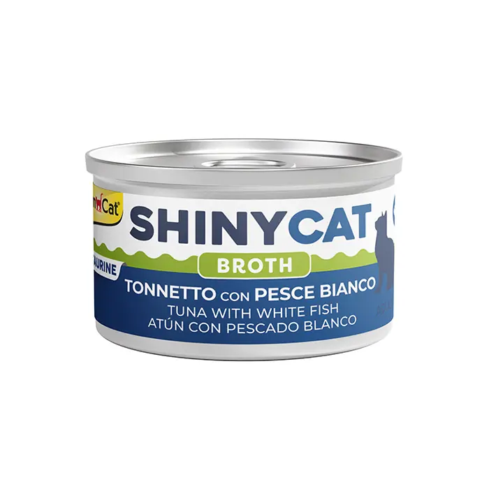GİMCAT NEW SHİNYCAT BROTH BEYAZ BALIKLI-TON BALIKLI KEDİ KONSERVESİ 70GR