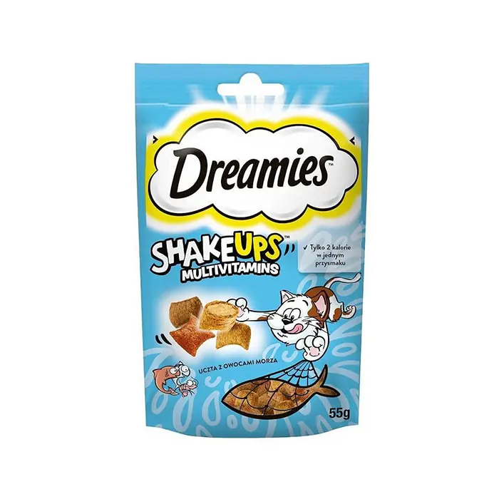 DREAMİES SHAKEUPS SEAFOOD BALIKLI VE KARİDESLİ KEDİ ÖDÜL BİSKÜVİSİ 55GR