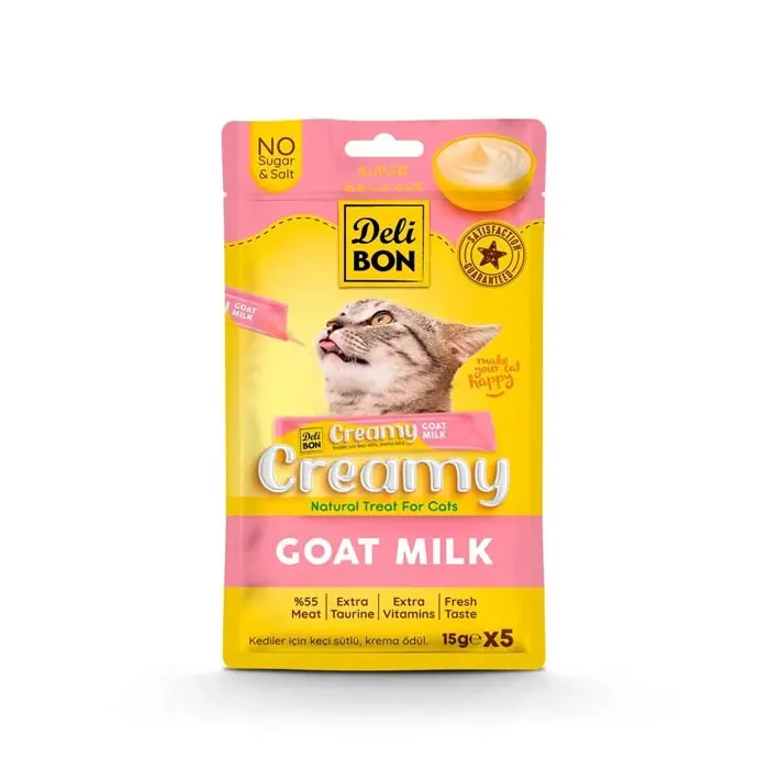 DELİBON CREAMY KEÇİ SÜTLÜ SIVI KEDİ ÖDÜL MAMASI 5X15GR