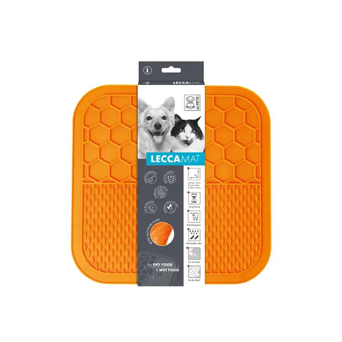 LECCAMAT KARE ŞEKİLLİ KEDİ KÖPEK ÖDÜL YALAMA APARATI TURUNCU 30X30CM