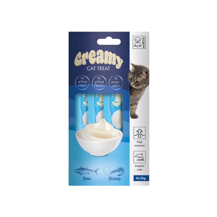 M-PETS TON BALIKLI VE KARİDESLİ SIVI KEDİ ÖDÜLÜ 4X15GR