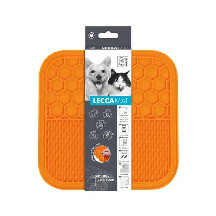 LECCAMAT KARE ŞEKİLLİ KEDİ KÖPEK ÖDÜL YALAMA APARATI TURUNCU 21X21CM