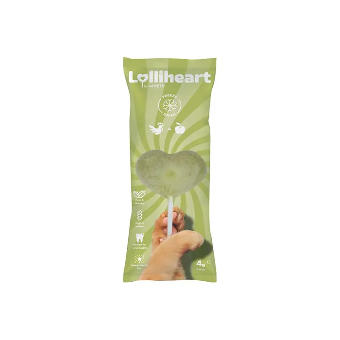 M-PETS LOLLİHEART TAVUKLU VE ELMALI KEDİ ÖDÜLÜ 4GR
