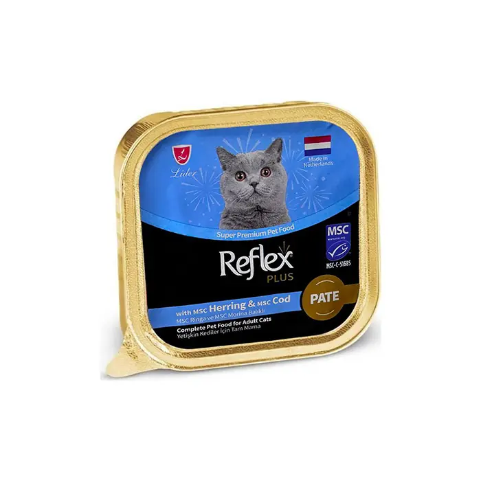 REFLEX PLUS PATE RİNGA VE MORİNA BALIKLI KEDİ YAŞ MAMASI 85GR