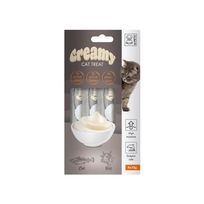M-PETS MORİNA BALIKLI VE BİFTEKLİ SIVI KEDİ ÖDÜLÜ 4X15GR