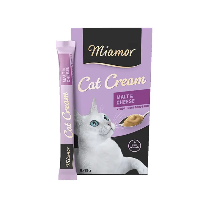 MİAMOR CREAM MALT PEYNİRLİ TAMAMLAYICI EK BESİN VE KEDİ ÖDÜLÜ 6X15 GR