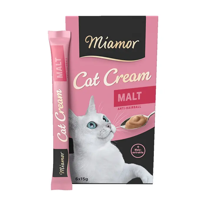 MİAMOR CREAM MALT MAYASI TAMAMLAYICI EK BESİN VE KEDİ ÖDÜLÜ 6X15 GR