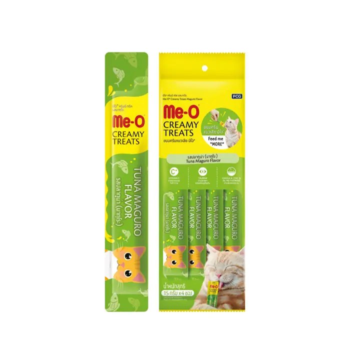 ME-O CREAMY TREATS SARI YÜZGEÇLİ ORKİNOS BALIKLI EK BESİN VE KEDİ ÖDÜLÜ 4X15GR