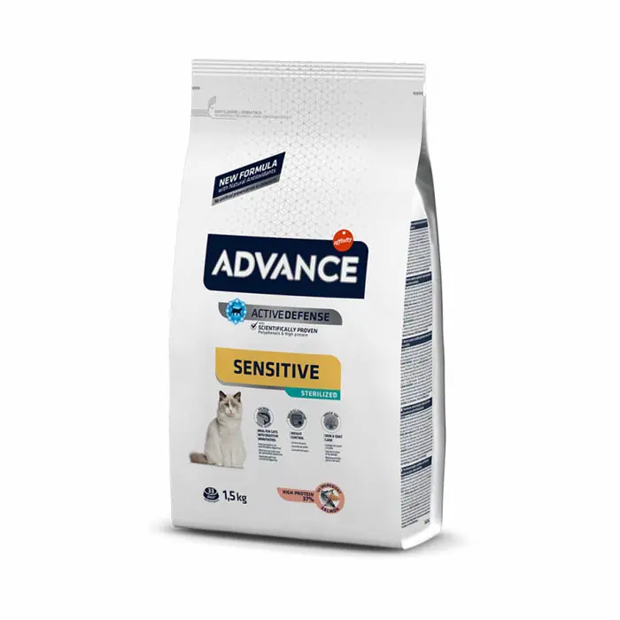 ADVANCE SENSİTİVE KISIRLAŞTIRILMIŞ SOMONLU KEDİ MAMASI 1.5 KG