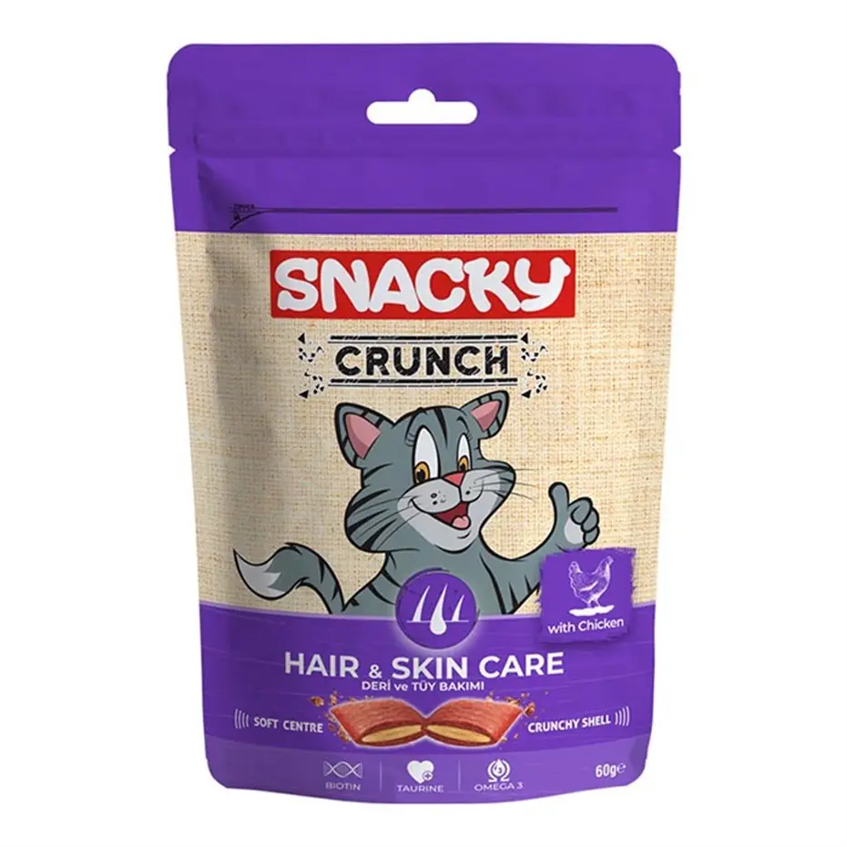 SNACKY CRUNCH HAİR SKİN CARE TAVUKLU KEDİ ÖDÜL MAMASI 60G