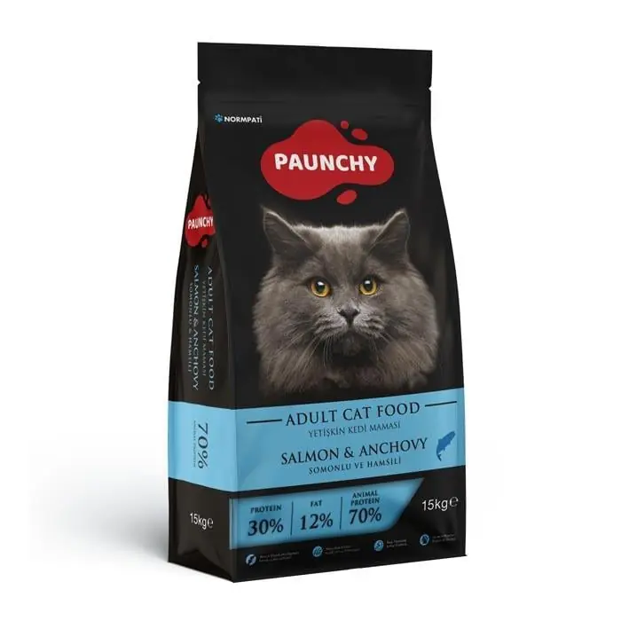PAUNCHY SOMONLU VE HAMSİLİ YETİŞKİN KEDİ MAMASI 15KG