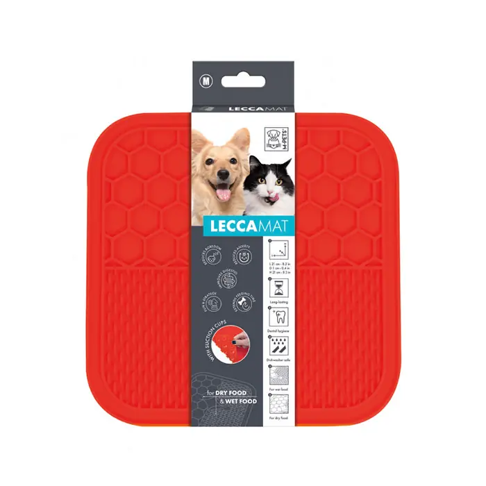 LECCAMAT KARE ŞEKİLLİ KEDİ KÖPEK ÖDÜL YALAMA APARATI KIRMIZI 21X21CM
