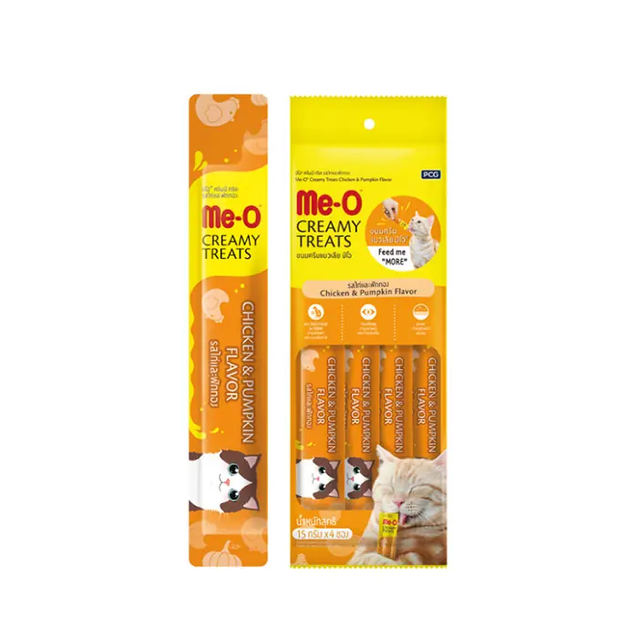 ME-O CREAMY TREATS TAVUK ETLİ VE KABAKLI EK BESİN VE KEDİ ÖDÜLÜ 4X15GR