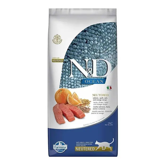 N&D DÜŞÜK TAHILLI SOMONLU KISIRLAŞTIRILMIŞ KEDİ MAMASI 10 KG