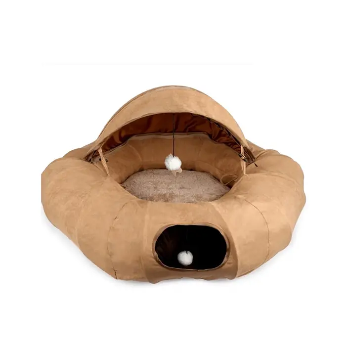 AFP DONUT CAT TUNNEL TÜNELLİ KEDİ YATAĞI KAHVERENGİ 90X90X62CM