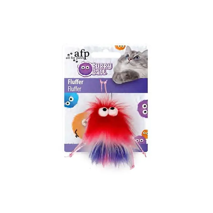AFP FURRY BALL-FLUFFER CATNİPLİ- KIRMIZI KEDİ OYUNCAĞI 15X8X3,5 CM
