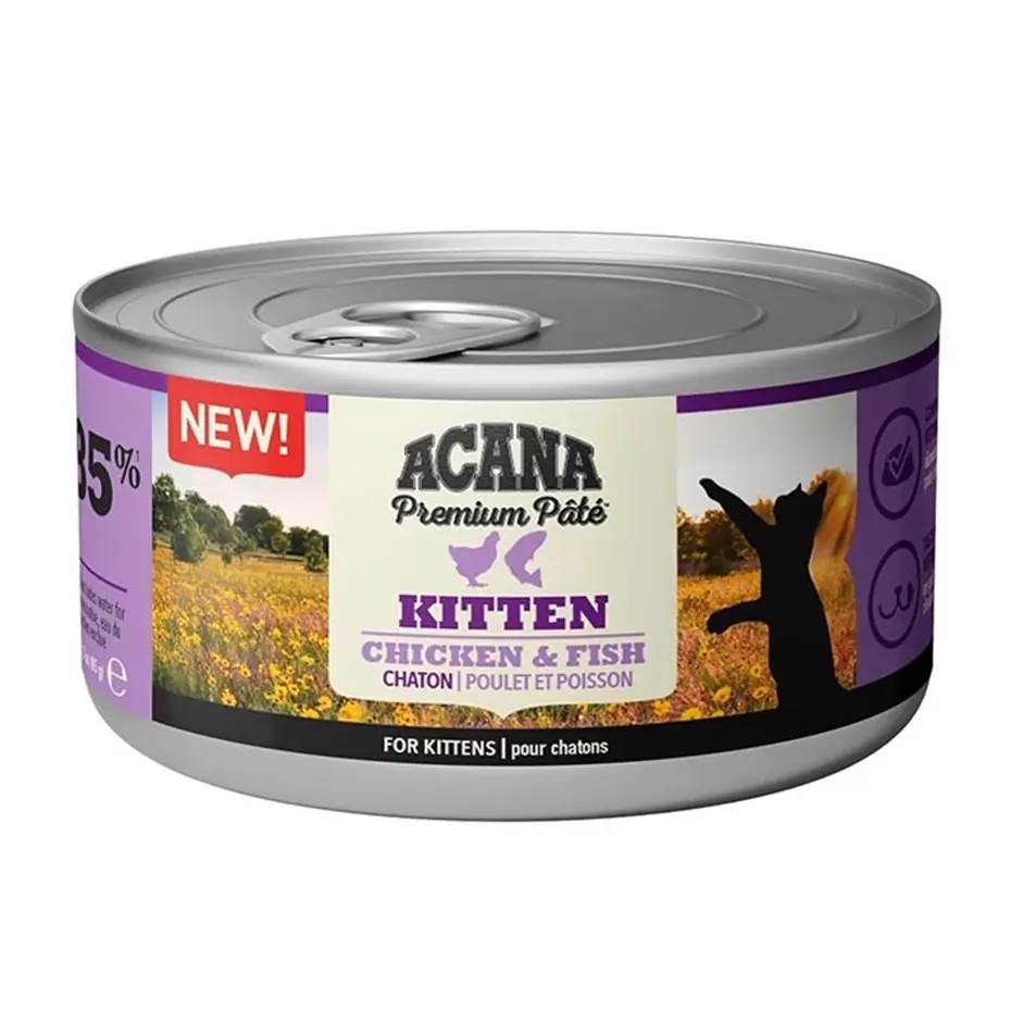 ACANA PREMİUM PATE (EZME) TAVUKLU VE BALIKLI YAVRU KEDİ KONSERVESİ 85GR