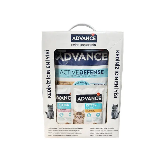 ADVANCE KİTTEN YAVRU TAVUK ETLİ KEDİ MAMASI 1.5 KG + 2 ADET YAŞ MAMA HEDİYELİ