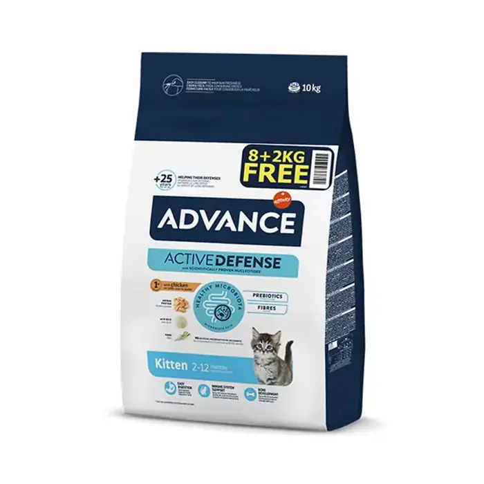 ADVANCE TAVUKLU PİRİNÇLİ YAVRU KEDİ MAMASI 8+2 KG BONUS PAKET