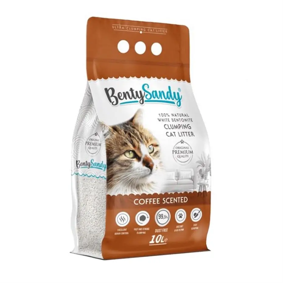 BENTYSANDY KAHVE KOKULU BENTONİT KEDİ KUMU İNCE TANELİ 10 LT