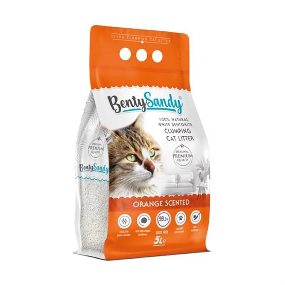 BENTYSANDY PORTAKAL KOKULU BENTONİT KEDİ KUMU İNCE TANELİ 10 LT