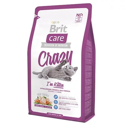 BRİT CARE CRAZY TAVUKLU PİRİNÇLİ YAVRU KEDİ MAMASI 2 KG