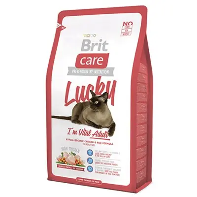 BRİT CARE LUCKY TAVUKLU PİRİNÇLİ YETİŞKİN KEDİ MAMASI 2 KG
