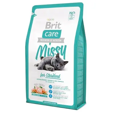 BRİT CARE MİSSY KISIRLAŞTIRILMIŞ TAVUKLU PİRİNÇLİ KEDİ MAMASI 2 KG