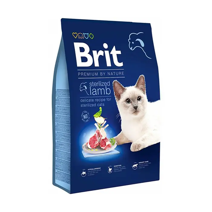 BRİT PREMİUM BY NATURE STERİLİSED KUZU ETLİ KISIRLAŞTIRILMIŞ YETİŞKİN KEDİ MAMASI 8KG