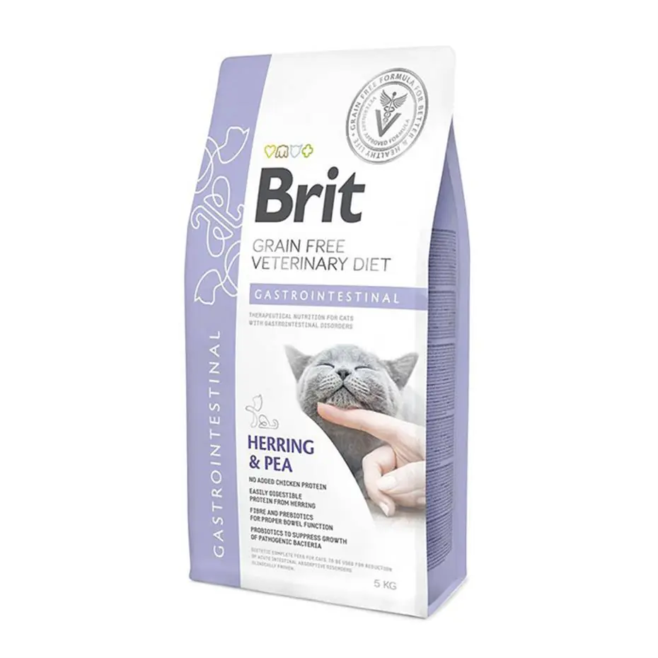 BRİT VETERİNARY DİET GASTROİNTESTİNAL SİNDİRİM SİSTEMİ DESTEKLEYİCİ TAHILSIZ KEDİ MAMASI 5 KG