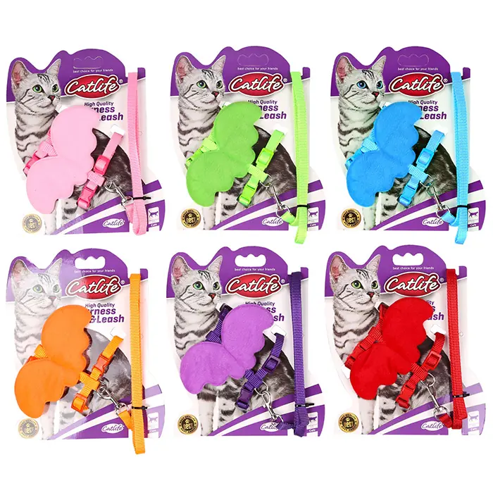 CATLIFE KELEBEKLİ KEDİ GÖĞÜS TASMASI VE GEZDİRME KAYIŞI 1CM