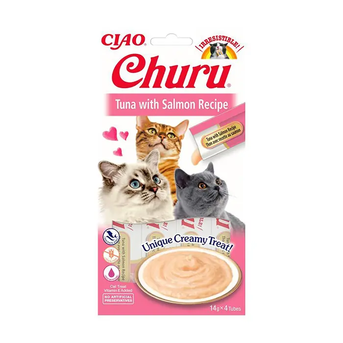 CIAO CHURU CREAM TON BALIKLI VE SOMONLU SIVI KEDİ ÖDÜL MAMASI 4X14GR
