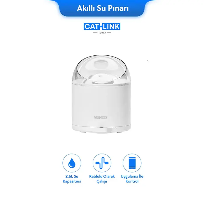 CATLİNK PURE 2 UV OTOMATİK KEDİ SU KABI 2,6LT