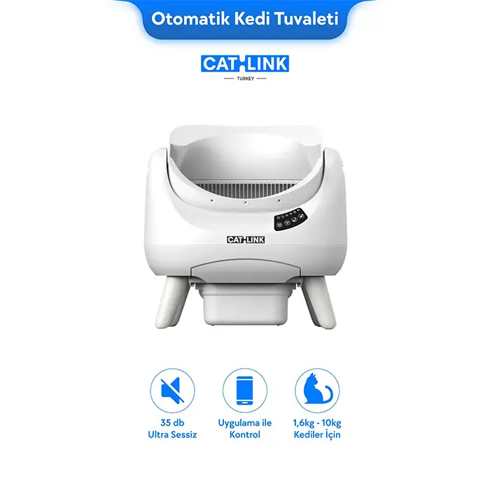 CATLİNK SCOOPER OPEN-X ÜSTÜ AÇIK OTOMATİK KEDİ TUVALETİ BEYAZ