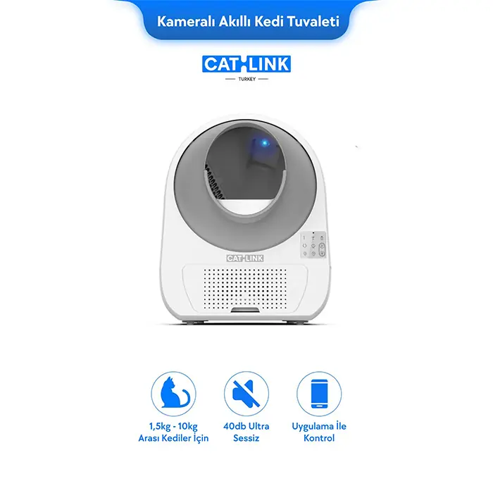 CATLİNK SCOOPER PRO X YAPAY ZEKA DESTEKLİ ULTRA DAHİLİ KAMERALI OTOMATİK KEDİ KUM KABI