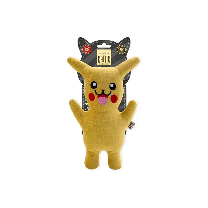 CATTİE MATATABİ İÇERİKLİ PELUŞ PİKAÇU KEDİ OYUNCAĞI 20CM