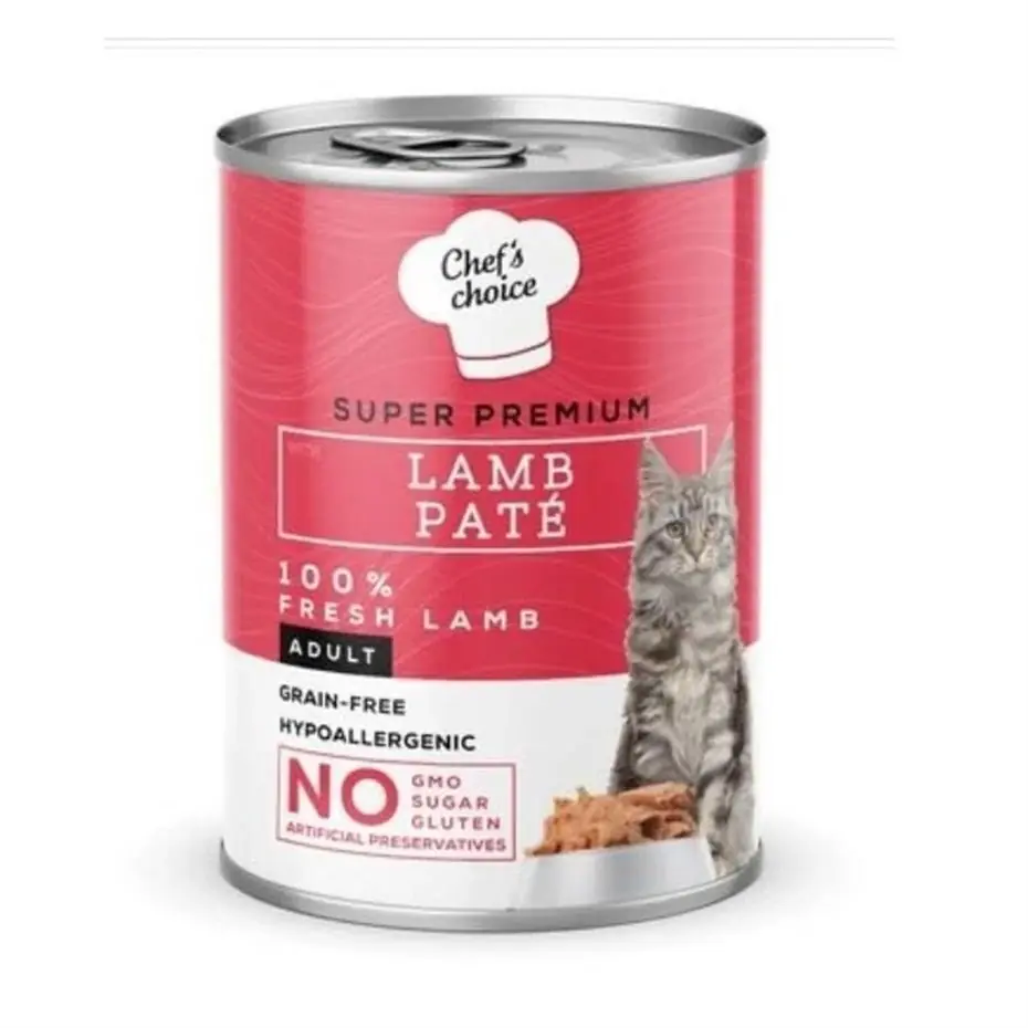 CHEF'S CHOİCE KUZU ETLİ EZME YETİŞKİN KEDİ KONSERVESİ 400GR